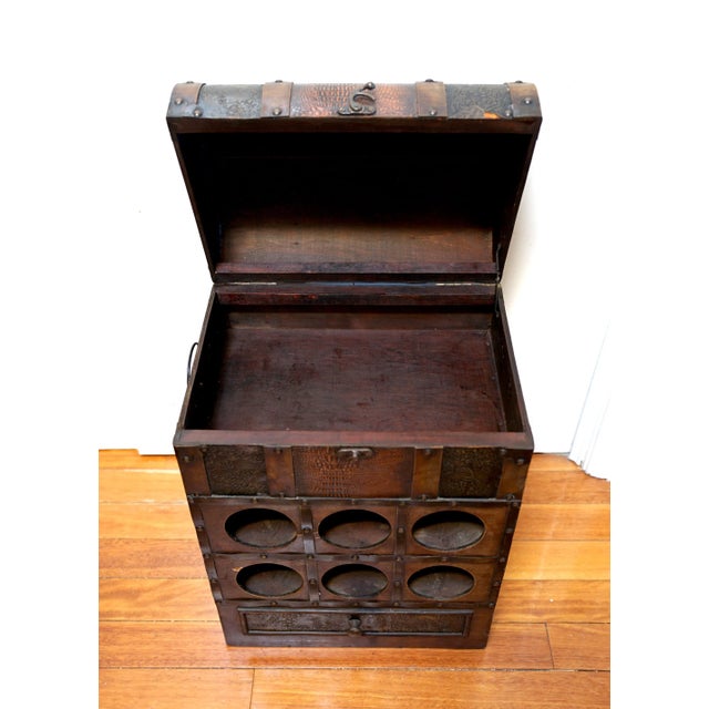 Antique Mahogany & Faux Alligator Cellarette Wine Chairish