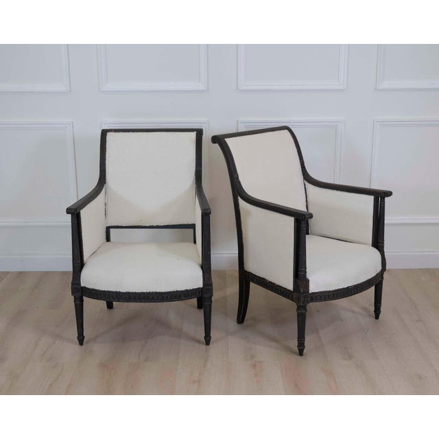 Traditional Pair of Swedish Empire Style Armchairs For Sale - Image 3 of 8