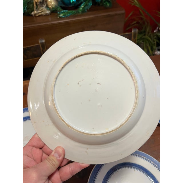 Set of 6 Nanking Chinese Export Porcelain Monogrammed Plates, Circa 1790’s For Sale - Image 6 of 12