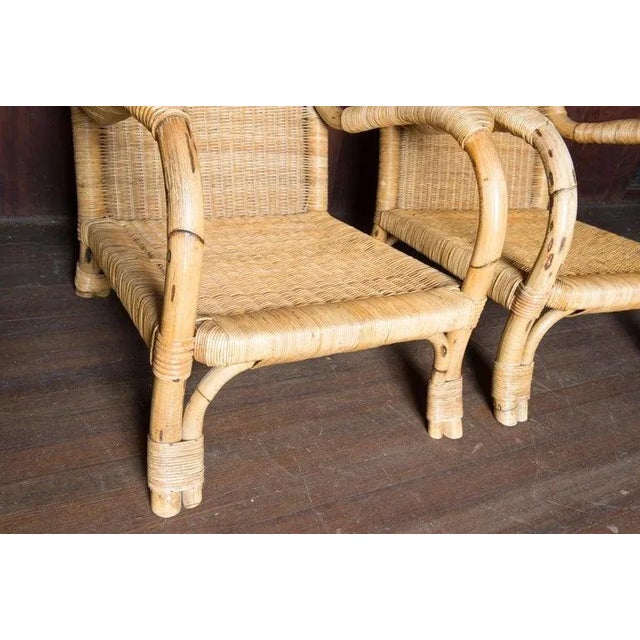 1970s German Arco Rattan Arm Chairs - A Pair For Sale - Image 12 of 13