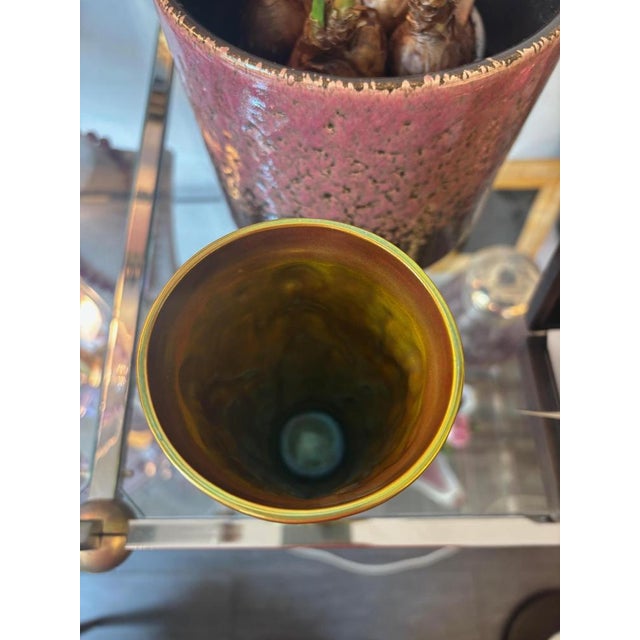 Vase with Female Figures, Wine Cups and Grapevines from Zsolnay Company, Pécs, 1950s For Sale - Image 4 of 6