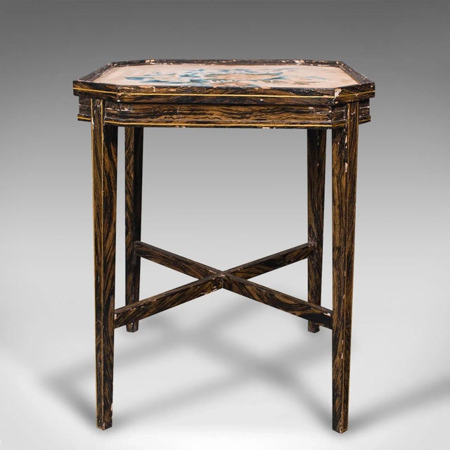 1910s Antique Edwardian English Beech Tea Table For Sale - Image 4 of 11