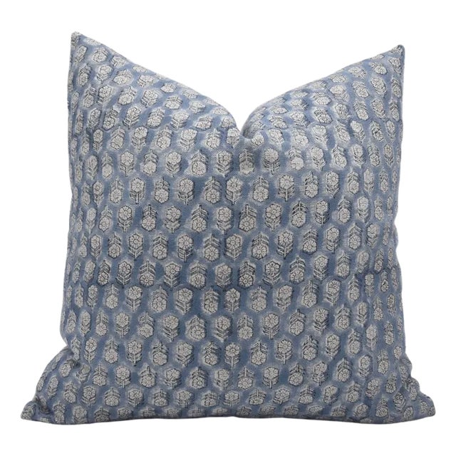 Handmade Block Print Cushion Cover 14x36 Inch - Tulsi Buti For Sale