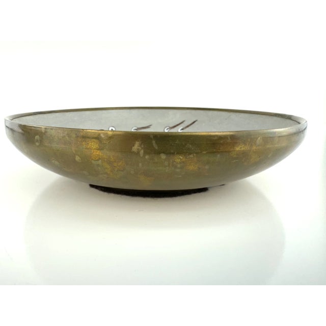 Ceramic Vintage Hand-Decorated Porcelain Bowl With Cranes by Nora Fenton Hong Kong For Sale - Image 7 of 11