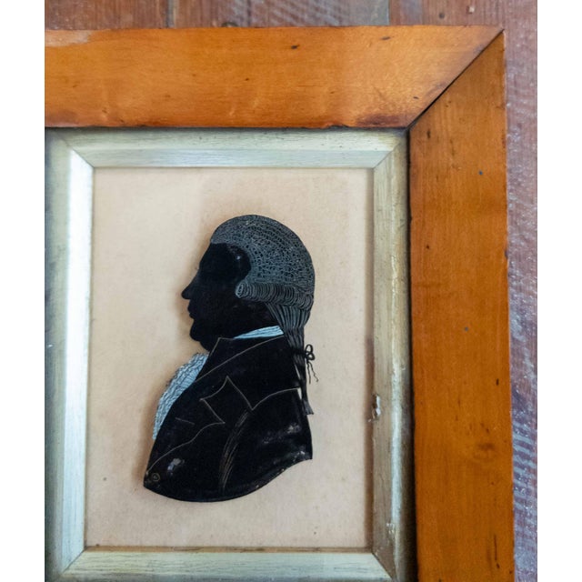 18th Century English Miniature Reverse Painted Portrait Silhouette on Glass of James Boswell For Sale In New York - Image 6 of 13