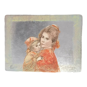 Edna Hibel Original Pencil Hand-Signed Lithograph Martha & Iris 1977