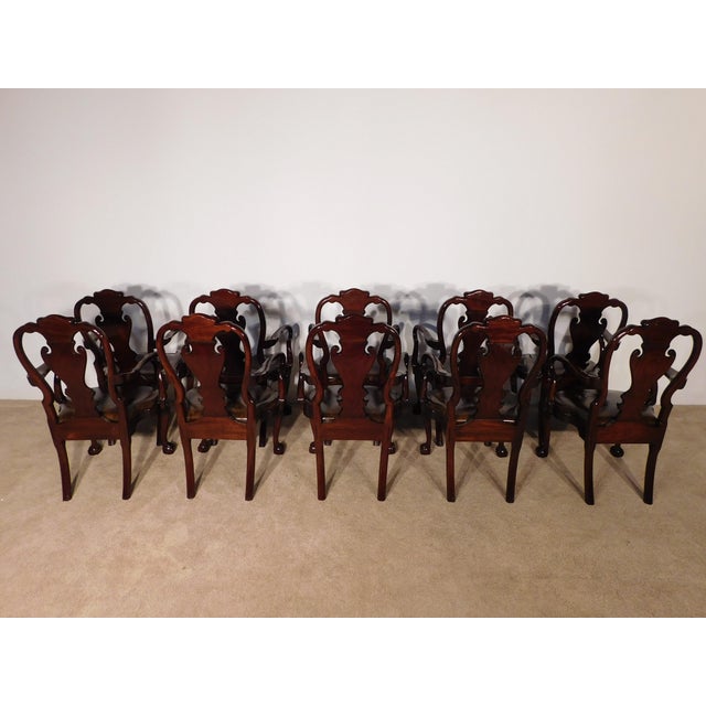 Set of 10 Kindel Winterthur Mahogany Queen Anne Ball Claw Dining Arm Chairs For Sale - Image 17 of 17