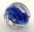 Vintage art glass paperweight with scalloped exterior and blue decoration within the glass / Made in USA in 2000 Measures:...
