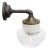 Vintage Clear Glass & Brass Sconce with Cast Iron Arm For Sale - Image 4 of 7