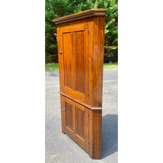 American 19th-Century Amish Blind Door Pine Corner Cupboard For Sale - Image 3 of 12
