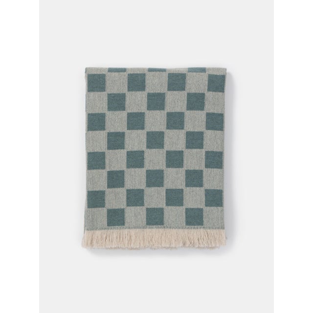 Green Checkered Plaid in Cashmere and Wool by Villa Como For Sale - Image 4 of 4