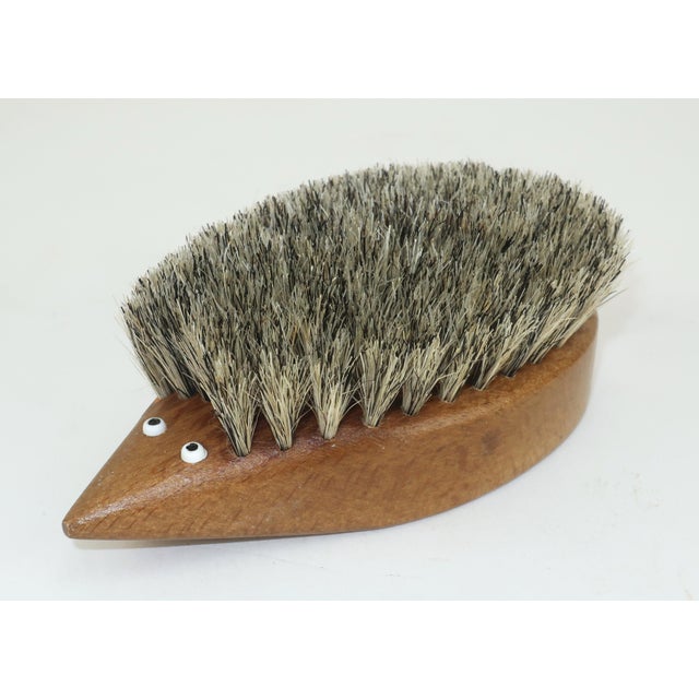 Mid-Century Modern Mid 20th Century Modern Teak Wood Hedgehog Brush For Sale - Image 3 of 11