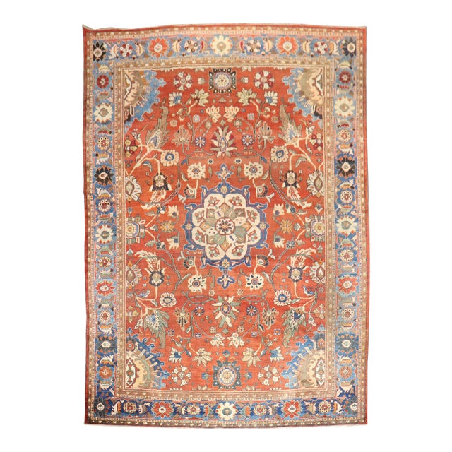 Antique Persian Mahal Sultanabad Rug - 11'2" x 13' For Sale