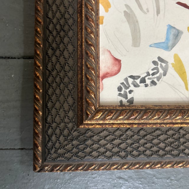 Abstract 1950’s Original Abstract Expressionist Watercolor Painting For Sale - Image 3 of 4