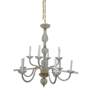 Crystal 12 Arm Traditional Chandelier For Sale