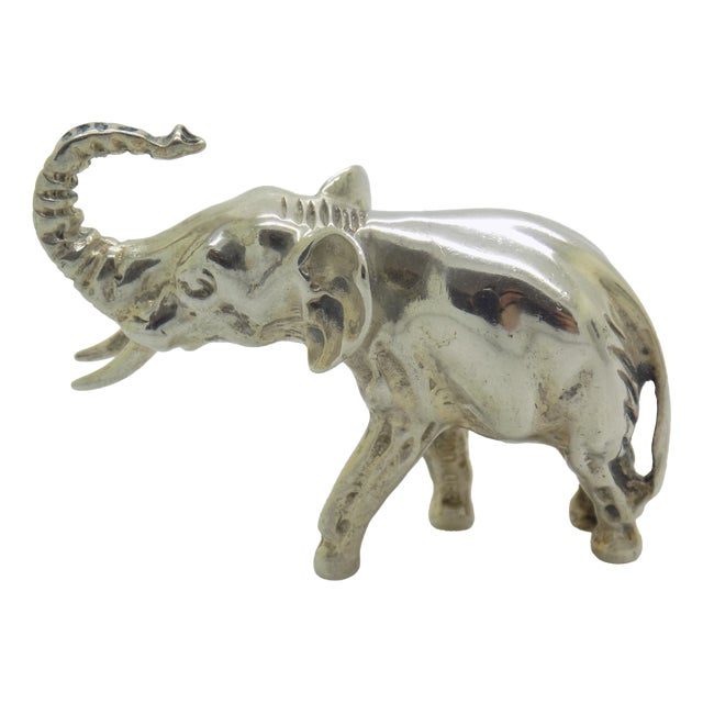 Vintage Italian Handmade Silver 835 Elephant Figurine, Vicenza, 1970s For Sale