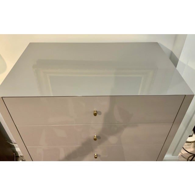 2020s Baker Modern Gray Lacquer Tall Chest of Drawers Prototype For Sale - Image 5 of 8
