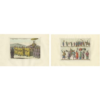 Chinese Imperial Procession and Military Parade, 1815, Paper, Set of 2 For Sale