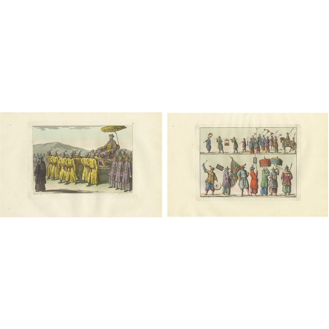 Chinese Imperial Procession and Military Parade, 1815, Paper, Set of 2 For Sale