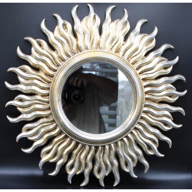 Mid Century Silver Italian Sunburst Mirror Chairish