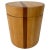 Large scale two tone wood ice bucket, perfect for magnum bottles of wine. Rendered in teak with a walnut inlay stripe...