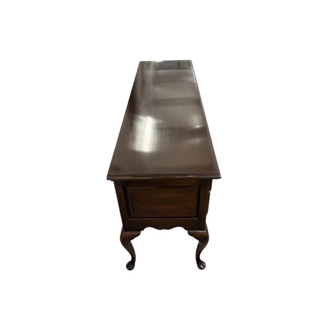 Late 20th Century Harden Queen Anne Style Solid Cherry Sofa Sideboard Console Table For Sale In Indianapolis - Image 6 of 15