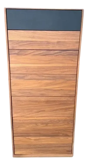 Mobican Mimosa Maple 7 Drawer Tall Dresser W/Black Glass Top Drawer & Smooth Opening/Closing Action