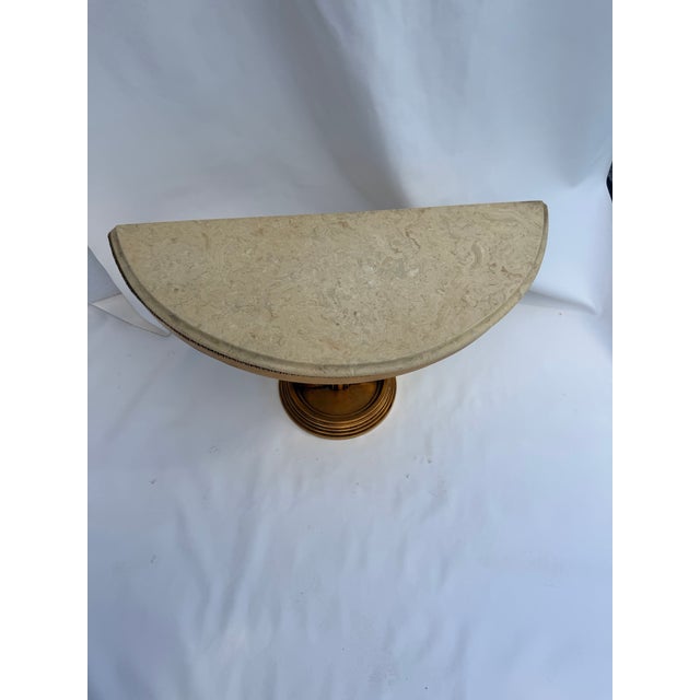 Shabby Chic 1960s Half Moon Console Marble Gold FlakeTable For Sale - Image 3 of 12