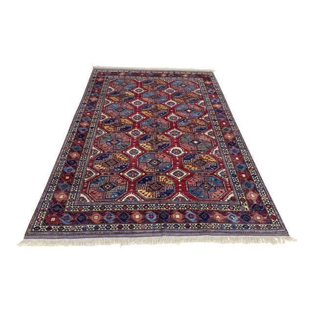 Kazak Rug 8'9" X 12'5" Red Wool Tribal Geometric Hand-Knotted Oriental Carpet For Sale