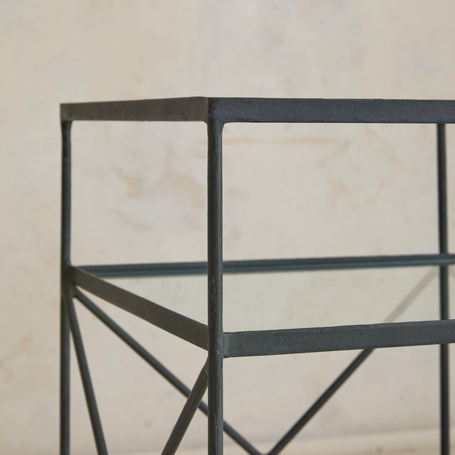 Metal Vintage French Iron + Glass Console For Sale - Image 7 of 11