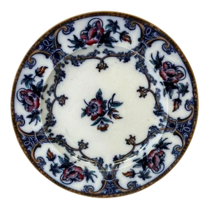 Antique Wedgwood Pearl-Ware Flow Blue Shannon Pattern Dinner Plate From England - Circa 1850