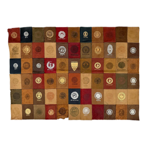 Antique Academia College Logo Leather Mat