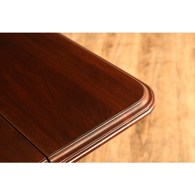 Ethan Allen Vintage Queen Anne Style Cherry Drop Leaf Side Table For Sale - Image 12 of 18