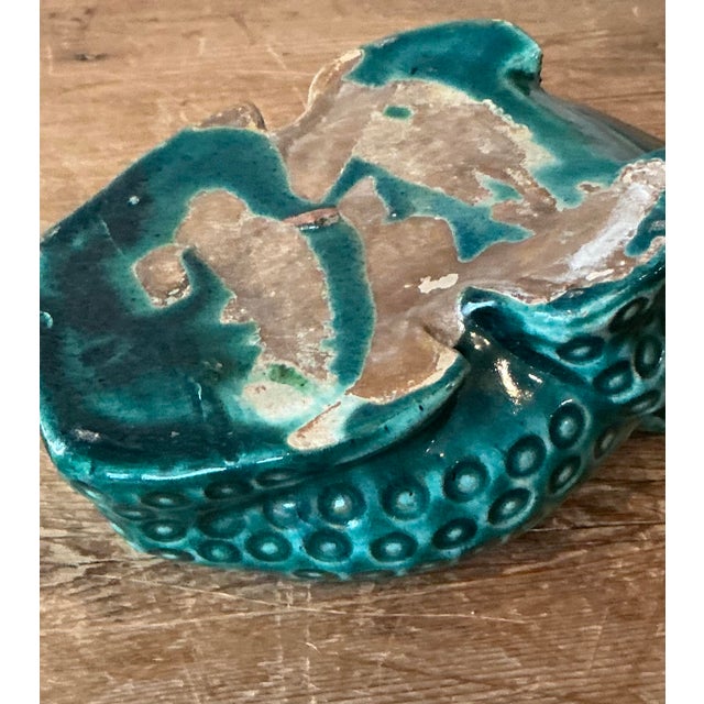 Vintage Boho Asian Glazed Ceramic Frog Planter For Sale In West Palm - Image 6 of 8