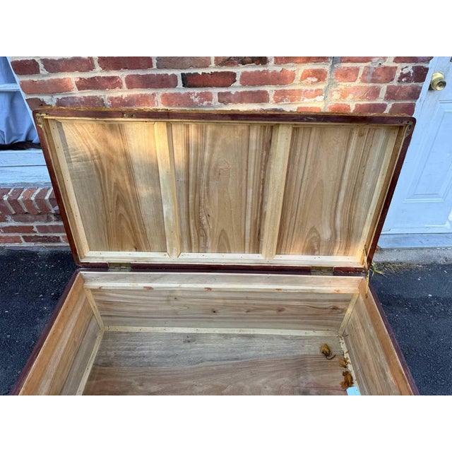 Antique Chinese Carved Camphor Wood Trunk Coffer Chest For Sale - Image 13 of 16