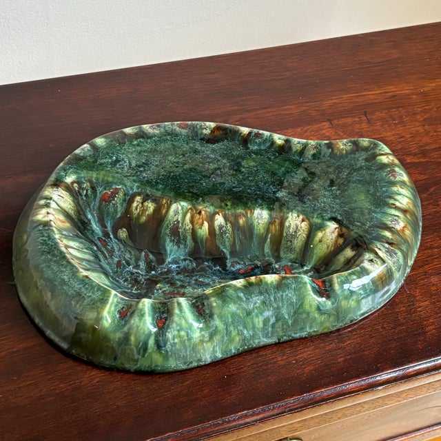 Offering a gorgeous Mid-Century Modern glazed ceramic ashtray / catchall. Love the dynamic and colorful glazing,...