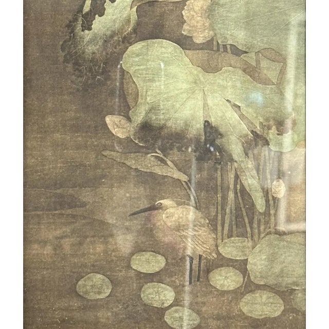Japanese Silk Print with Water Lilies For Sale - Image 4 of 5