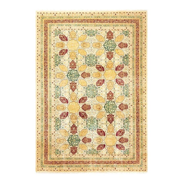 2010s Mogul Collection Hand-Knotted Area Rug - Ivory 6' 2" x 8' 10" For Sale - Image 5 of 5