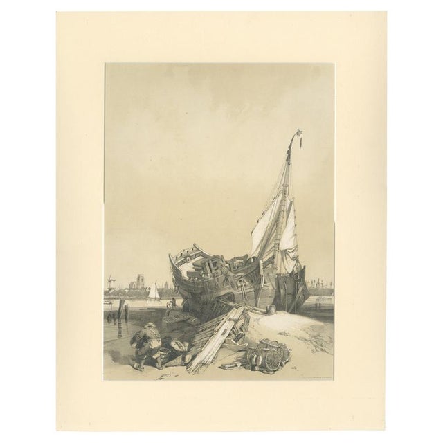 After Stanfield, Rotterdam from the Ferry Stanfield Sketches, Boys, 1833, Print For Sale - Image 9 of 9