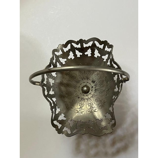 Early 20th Century Silver Plate Basket For Sale - Image 4 of 9