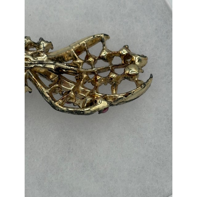 Vintage Pink Rhinestone & Cabochon Bow Brooch For Sale In Miami - Image 6 of 10
