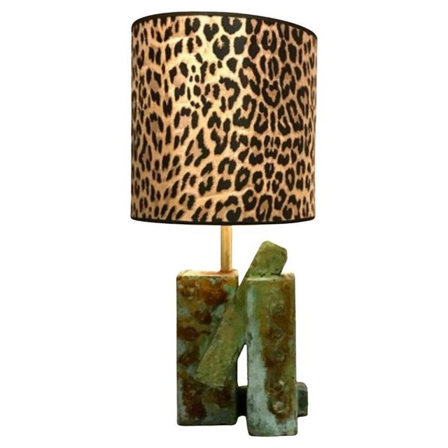 Oxidized Bronze and Steel Metallized Lamp by Frederic Texier For Sale - Image 6 of 6