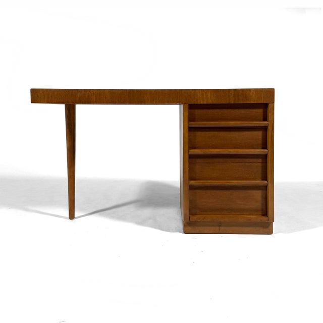 Mid-Century Modern t.h. Robsjohn-Gibbings Single Pedestal Desk by Widdicomb For Sale - Image 3 of 11