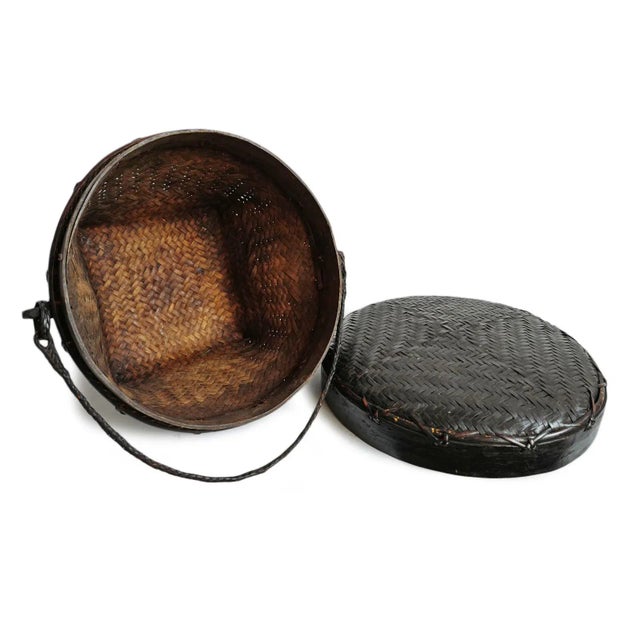 Vintage Akha Thai Basket W/Lid For Sale In Los Angeles - Image 6 of 6