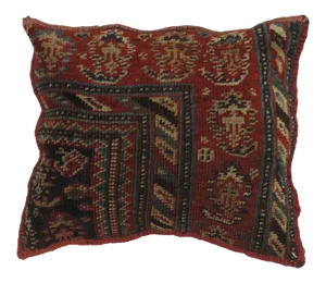 Persian Pillow W/Antique Rug Fragment - 1'2" X 1'5"