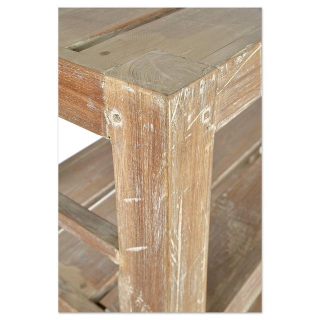 Shelf on Legs in Patinated Wood For Sale - Image 4 of 6