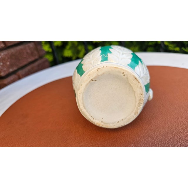 Forest Green Pre-War Ceramic Beer Mug with Eagle-Head Handle For Sale - Image 8 of 10