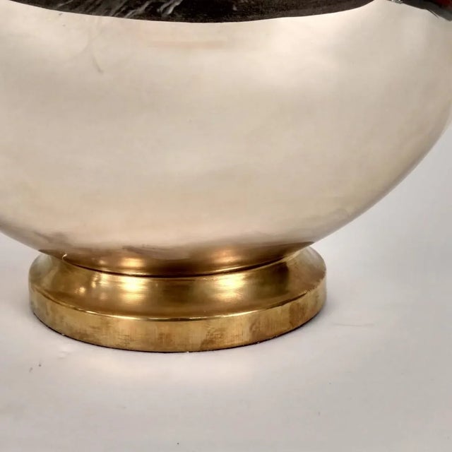 Large mercury glass ball lamps. Rewired with double pull chain sockets and new brass bases. Origin: United States Circa:...