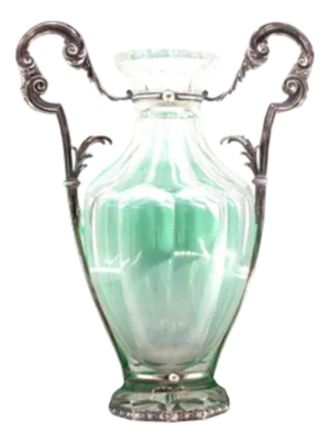 Vase in Cut Glass with Silver Structure and Applications