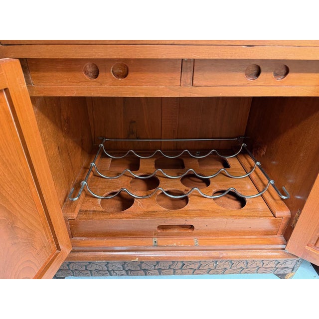 Wood Oriental Hardwood Cocktail Cabinet, 1960s For Sale - Image 7 of 15